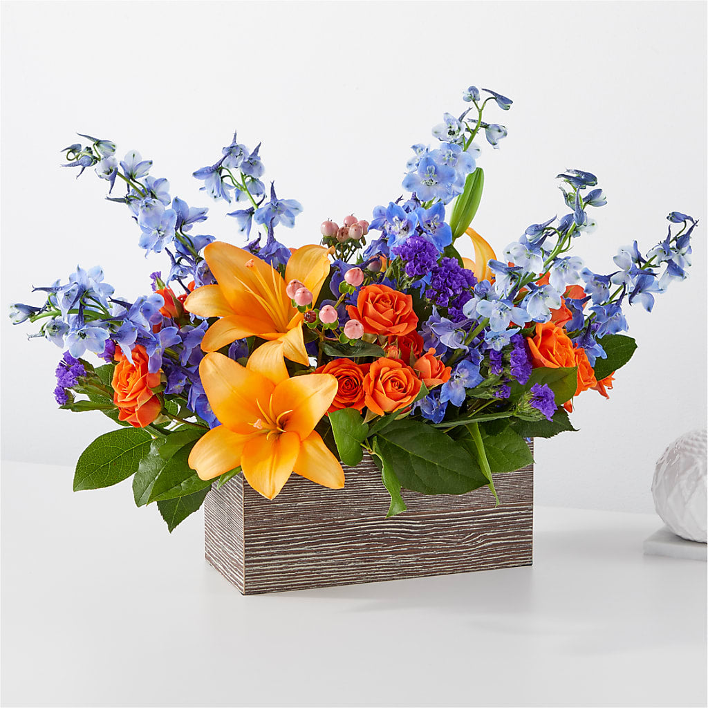 Radiant Citrus Box Bouquet – BUTTERFLIES & BOUQUETS, Peterstown WV