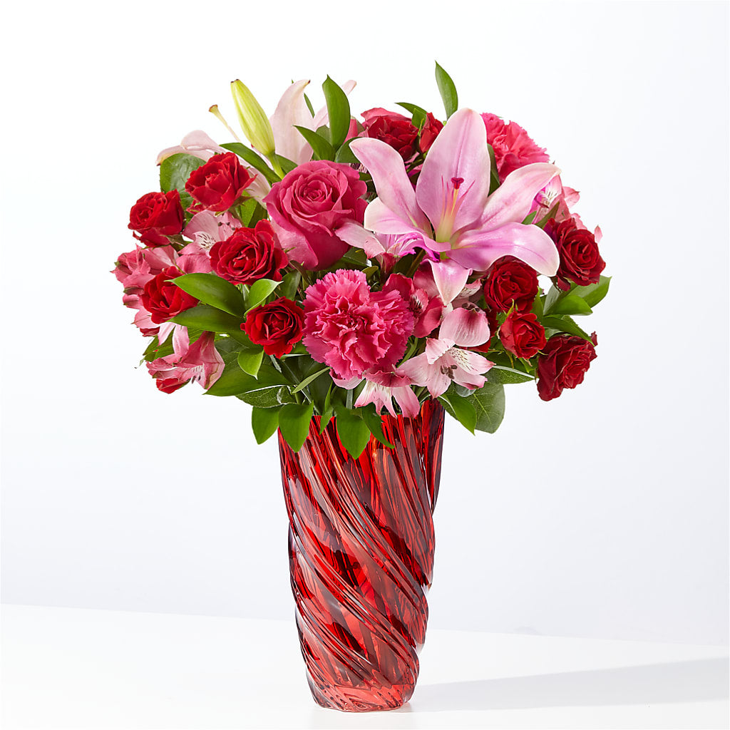 In Love Bouquet with Luxe Swirl Vase – BUTTERFLIES & BOUQUETS, Peterstown WV