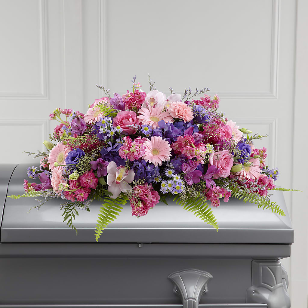 Glorious Garden Casket Spray – BUTTERFLIES & BOUQUETS, Peterstown WV