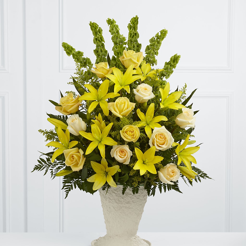 Golden Memories Arrangement – BUTTERFLIES & BOUQUETS, Peterstown WV