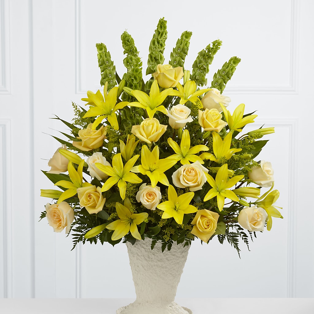 Golden Memories Arrangement – BUTTERFLIES & BOUQUETS, Peterstown WV