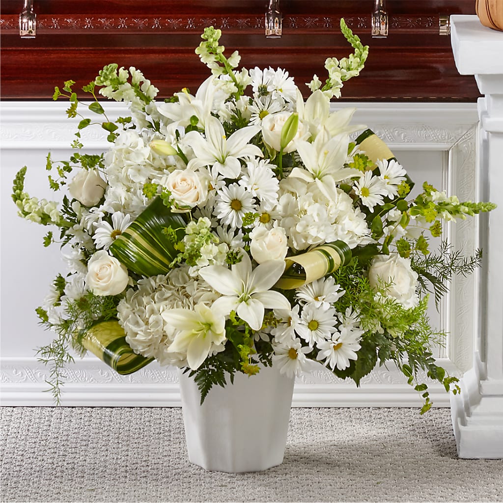 Thoughts of Tranquility Floor Basket – BUTTERFLIES & BOUQUETS, Peterstown WV