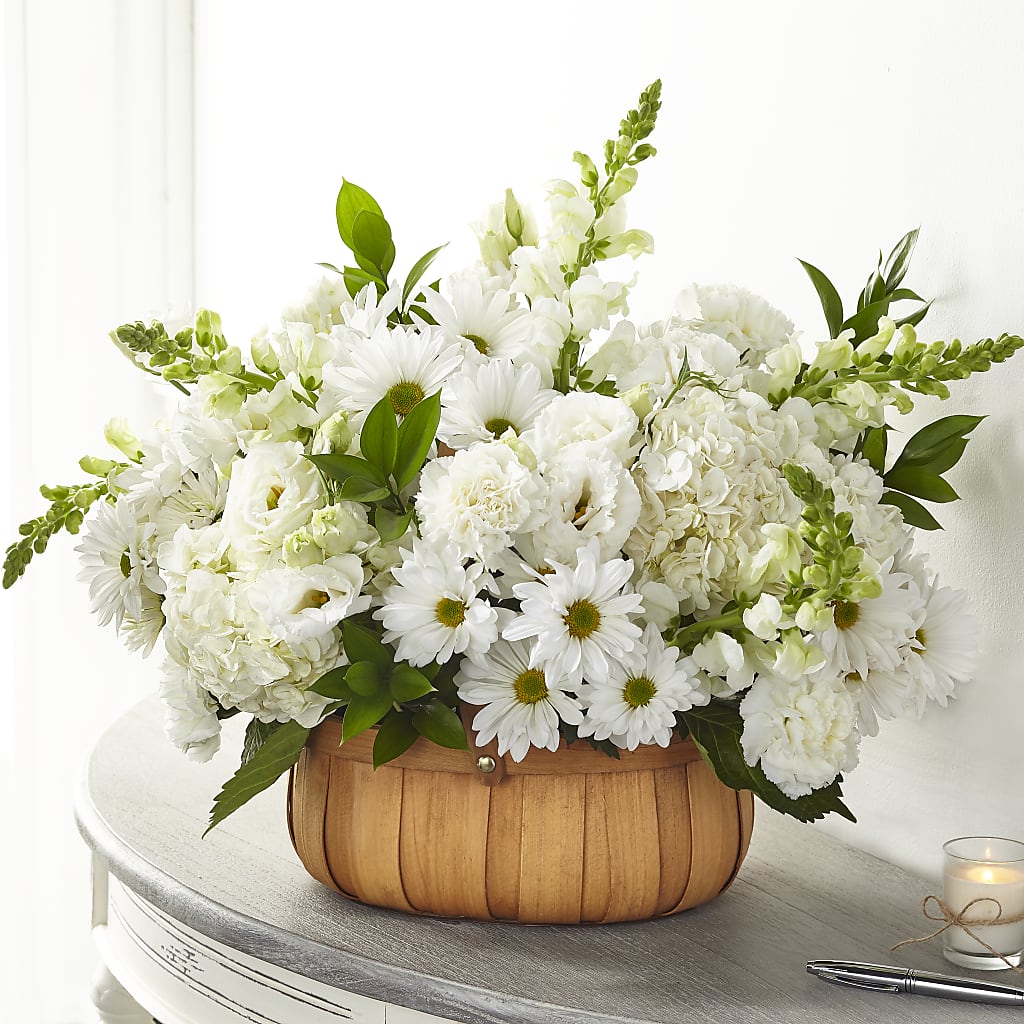 Pure Ivory Basket – BUTTERFLIES & BOUQUETS, Peterstown WV