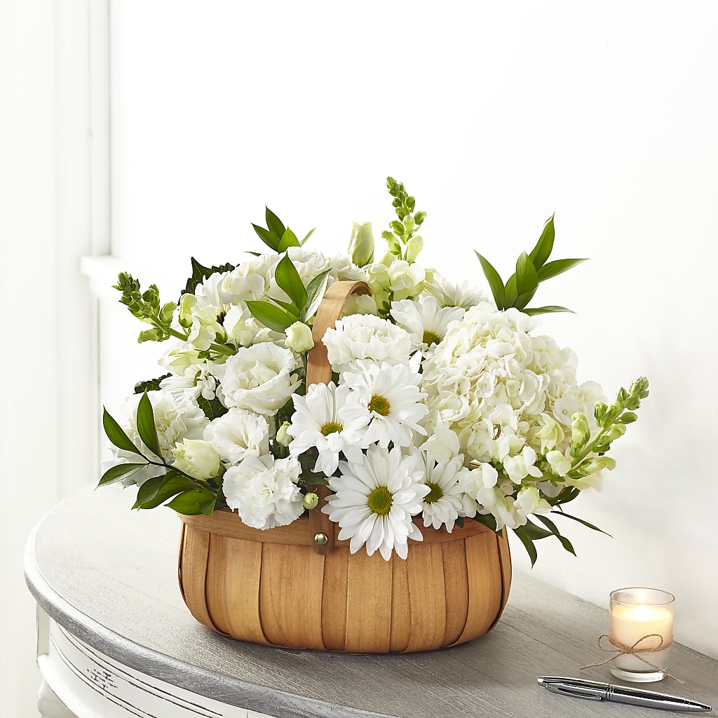 Pure Ivory Basket – BUTTERFLIES & BOUQUETS, Peterstown WV