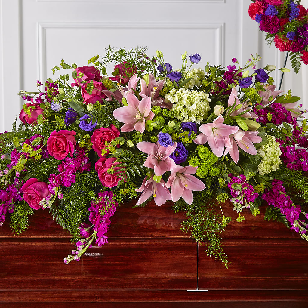 Radiant Tribute Casket Spray – BUTTERFLIES & BOUQUETS, Peterstown WV