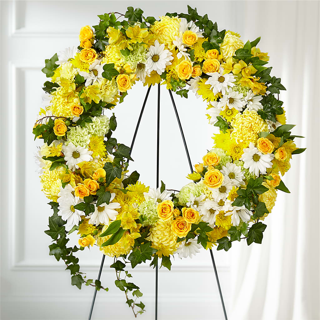 Golden Remembrance Wreath – BUTTERFLIES & BOUQUETS, Peterstown WV