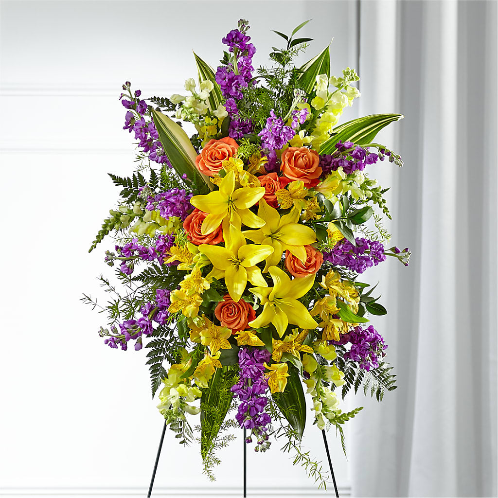 Thoughtful Prayers Standing Spray – BUTTERFLIES & BOUQUETS, Peterstown WV