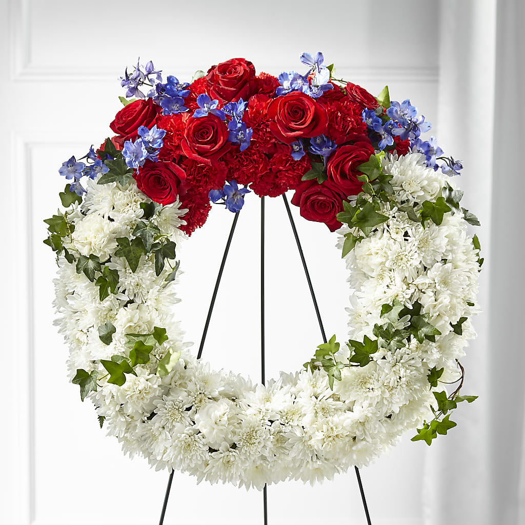 Patriotic Passion Wreath – BUTTERFLIES & BOUQUETS, Peterstown WV