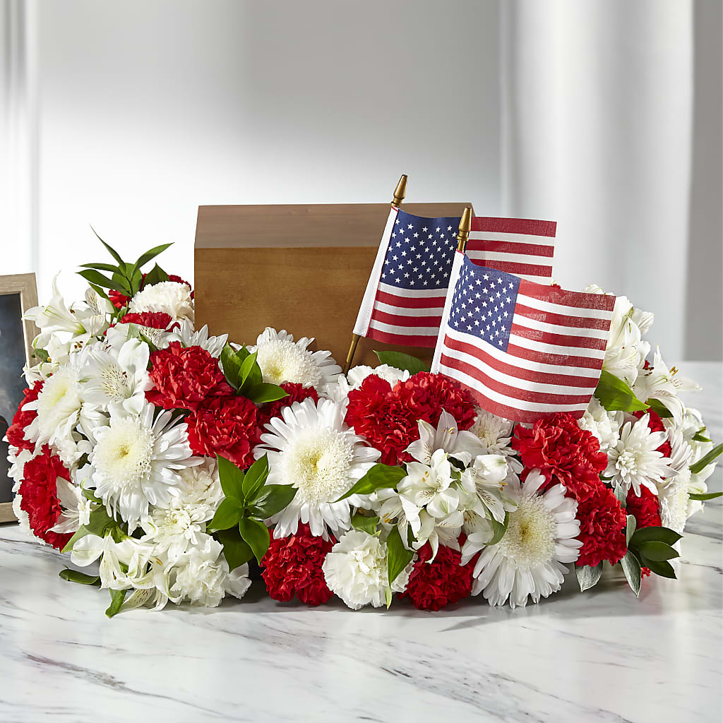 Spirit of Patriotism Cremation Adornment – BUTTERFLIES & BOUQUETS, Peterstown WV