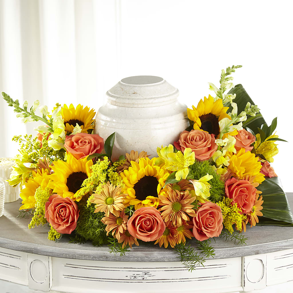 Faithful Sunflower Cremation Adornment – BUTTERFLIES & BOUQUETS, Peterstown WV