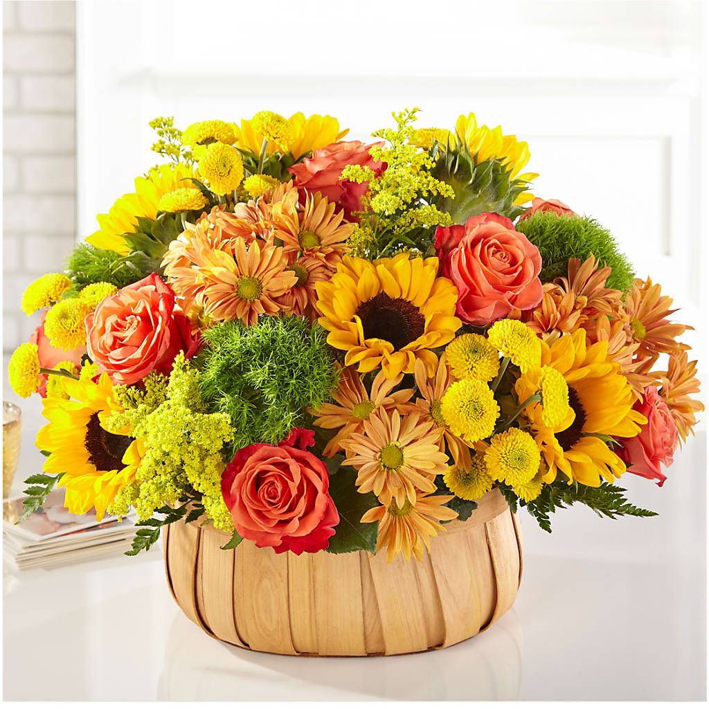 Harvest Sunflower Basket – BUTTERFLIES & BOUQUETS, Peterstown WV