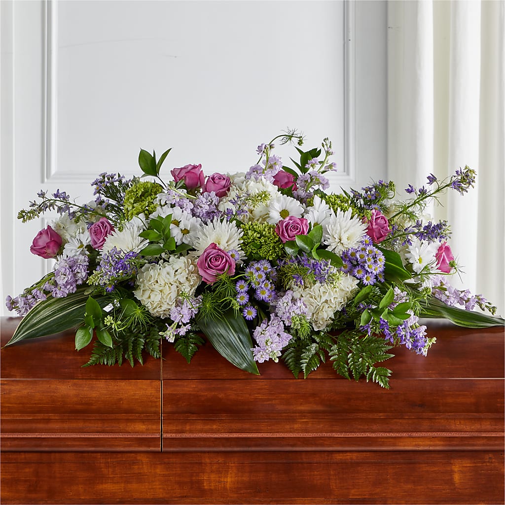 Meadows of Serenity Casket Spray – BUTTERFLIES & BOUQUETS, Peterstown WV
