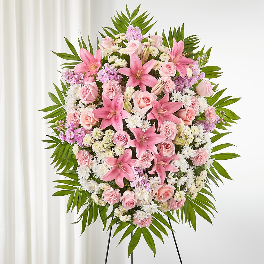 Offering Solace Standing Spray – BUTTERFLIES & BOUQUETS, Peterstown WV