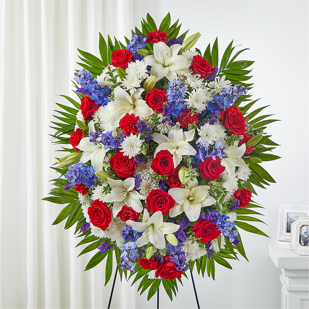 Cherished Service Standing Spray – BUTTERFLIES & BOUQUETS, Peterstown WV