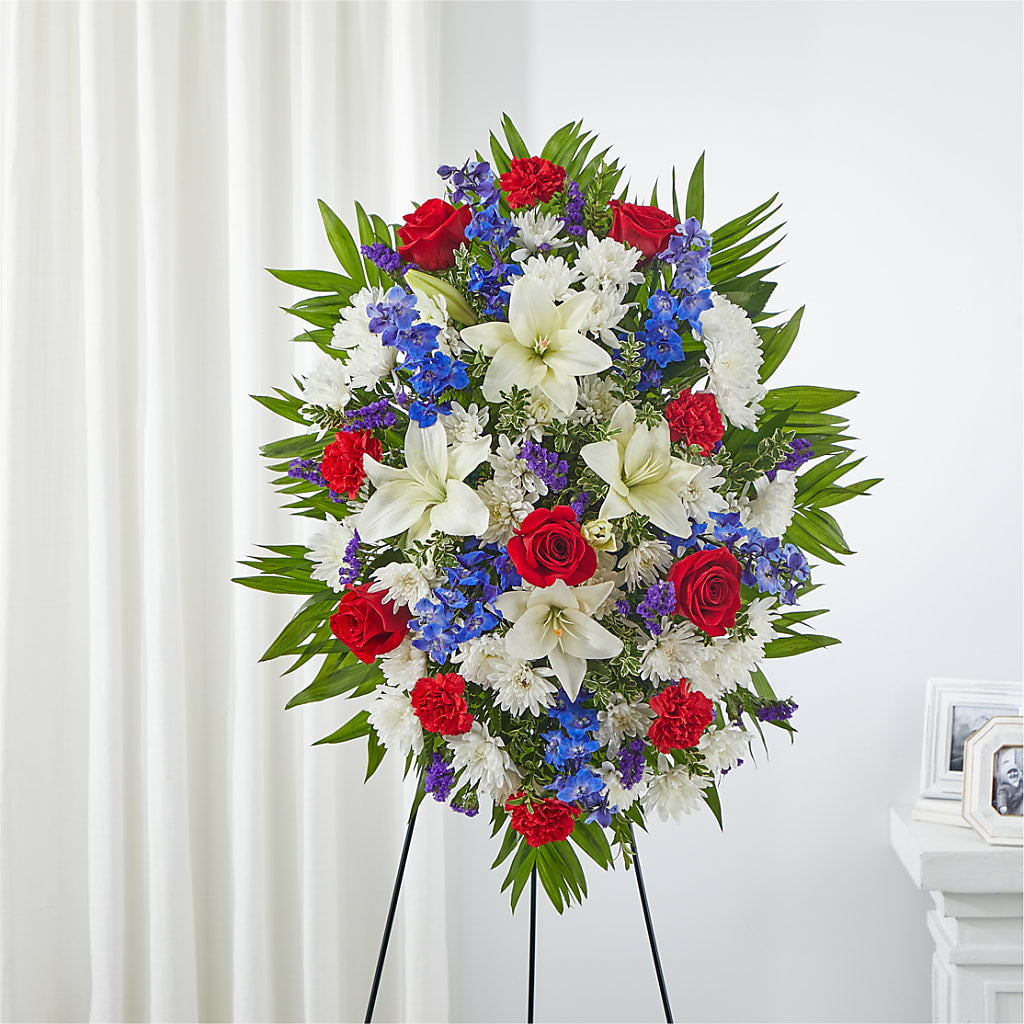 Cherished Service Standing Spray – BUTTERFLIES & BOUQUETS, Peterstown WV