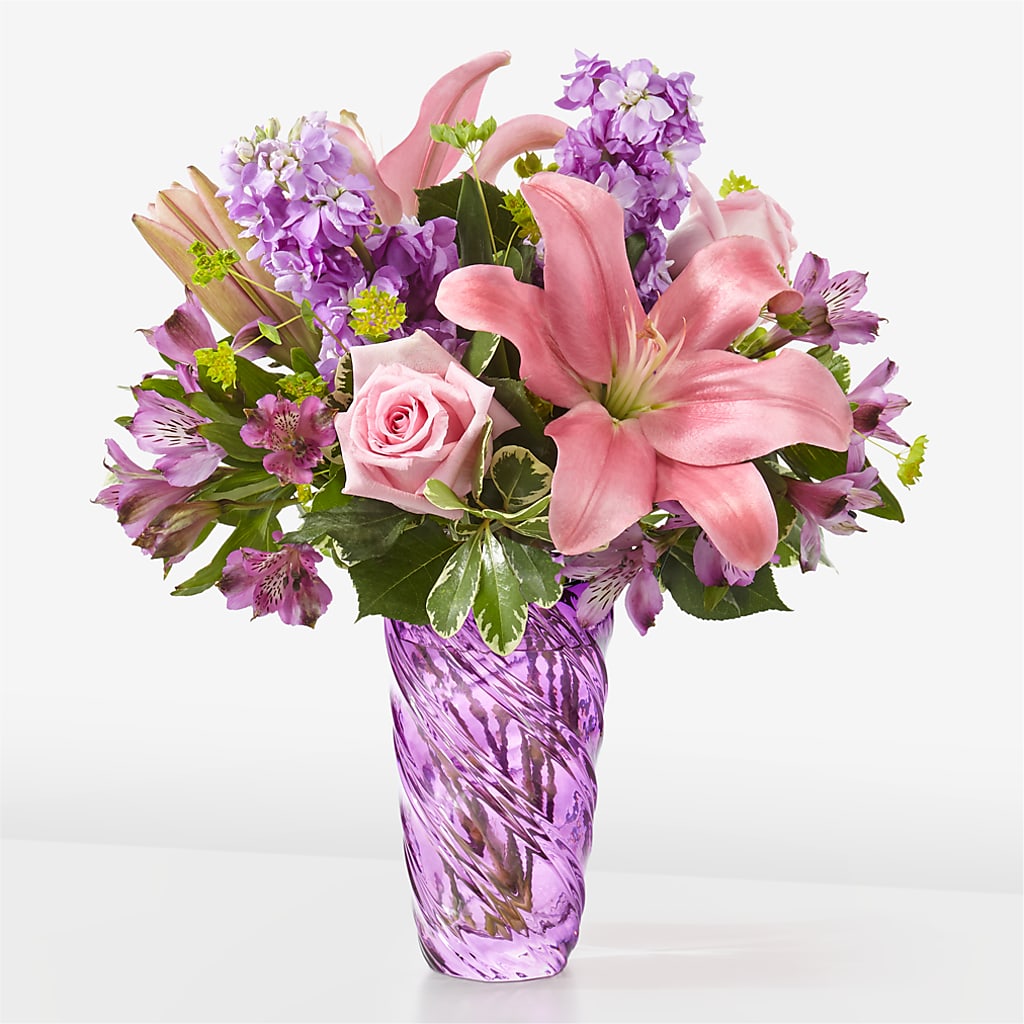 Precious Petals Bouquet with Luxe Swirl Vase – BUTTERFLIES & BOUQUETS, Peterstown WV