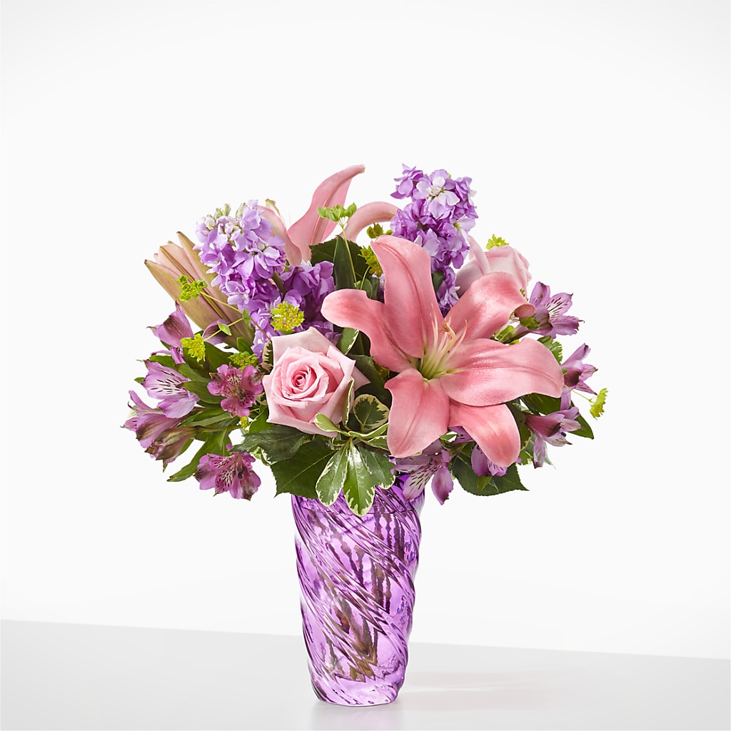 Precious Petals Bouquet with Luxe Swirl Vase – BUTTERFLIES & BOUQUETS, Peterstown WV