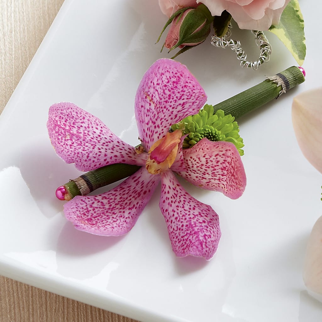 Pink Mokara Boutonniere – BUTTERFLIES & BOUQUETS, Peterstown WV