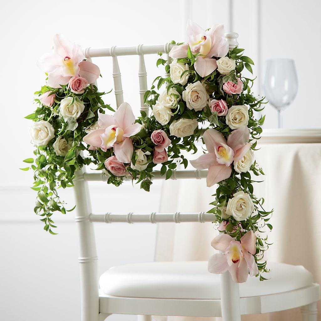 Orchid Rose Chair Décor – BUTTERFLIES & BOUQUETS, Peterstown WV