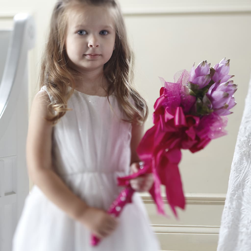 Sparkle Pink Flower Girl Bouquet – BUTTERFLIES & BOUQUETS, Peterstown WV