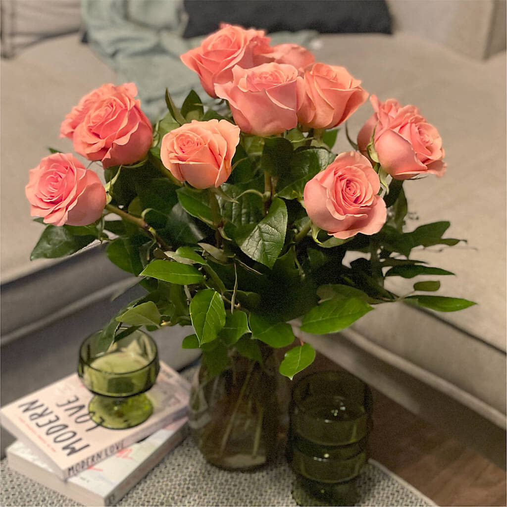 Long Stem Pink Rose Bouquet – BUTTERFLIES & BOUQUETS, Peterstown WV