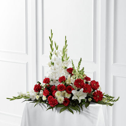 Crimson & White Arrangement – BUTTERFLIES & BOUQUETS, Peterstown WV