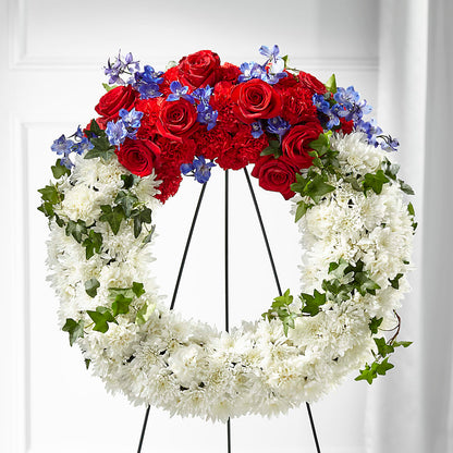 Patriotic Passion Wreath – BUTTERFLIES & BOUQUETS, Peterstown WV