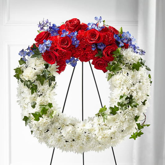 Patriotic Passion Wreath – BUTTERFLIES & BOUQUETS, Peterstown WV