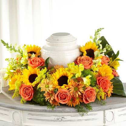 Faithful Sunflower Cremation Adornment – BUTTERFLIES & BOUQUETS, Peterstown WV