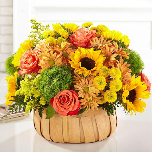 Harvest Sunflower Basket – BUTTERFLIES & BOUQUETS, Peterstown WV