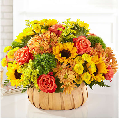 Harvest Sunflower Basket – BUTTERFLIES & BOUQUETS, Peterstown WV