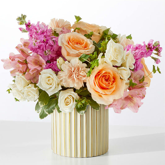 Paradise Bouquet with Ivory Vase – BUTTERFLIES & BOUQUETS, Peterstown WV