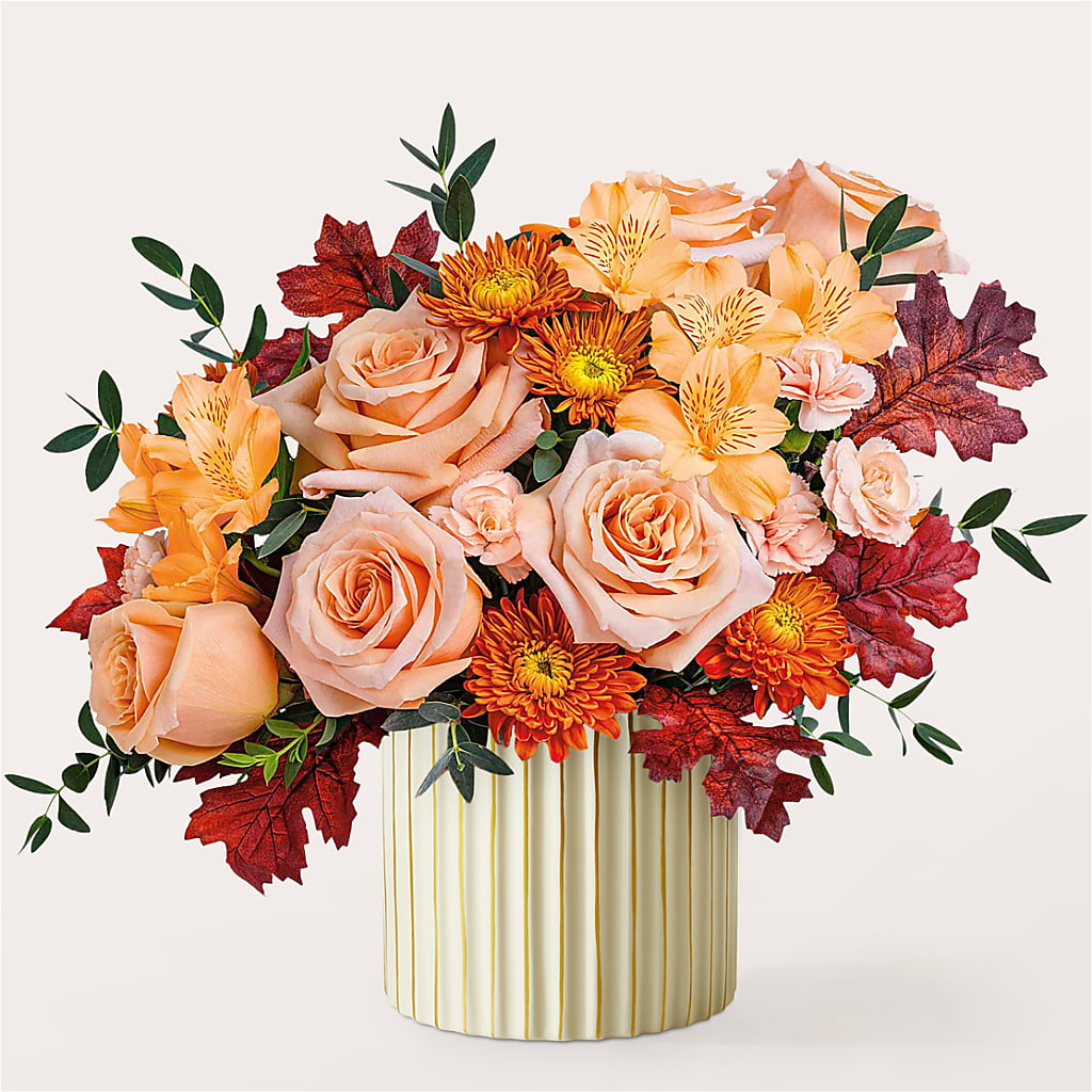Spiced Latte Bouquet with Ivory Vase – BUTTERFLIES & BOUQUETS, Peterstown WV
