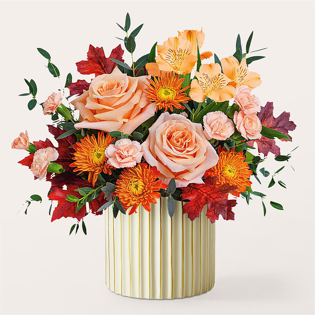 Spiced Latte Bouquet with Ivory Vase – BUTTERFLIES & BOUQUETS, Peterstown WV