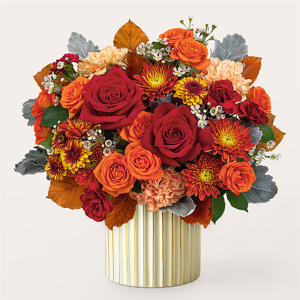 Merlot Bouquet with Ivory Vase – BUTTERFLIES & BOUQUETS, Peterstown WV