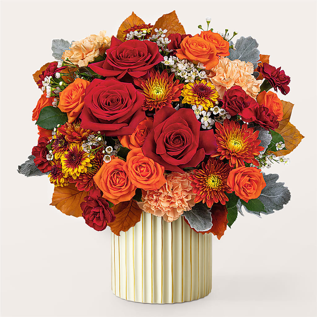 Merlot Bouquet with Ivory Vase – BUTTERFLIES & BOUQUETS, Peterstown WV