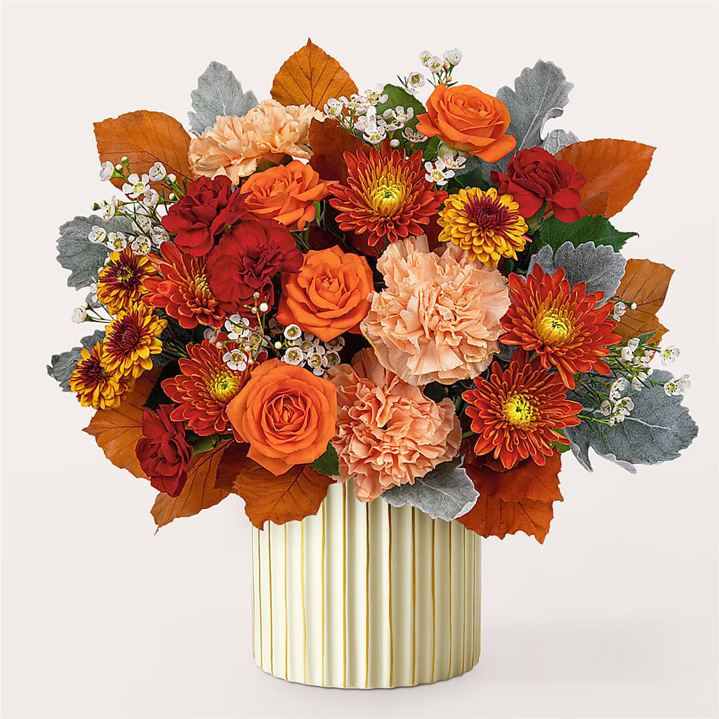 Merlot Bouquet with Ivory Vase – BUTTERFLIES & BOUQUETS, Peterstown WV