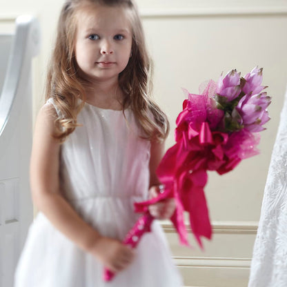 Sparkle Pink Flower Girl Bouquet – BUTTERFLIES & BOUQUETS, Peterstown WV