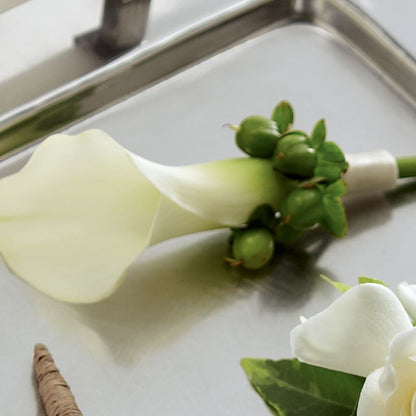 White Calla Boutonniere – BUTTERFLIES & BOUQUETS, Peterstown WV